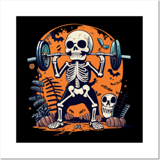 Squat Like It's Scary Catrina Skeleton Gym Posters and Art